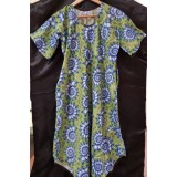 African print dress - Green and Purple Coral
